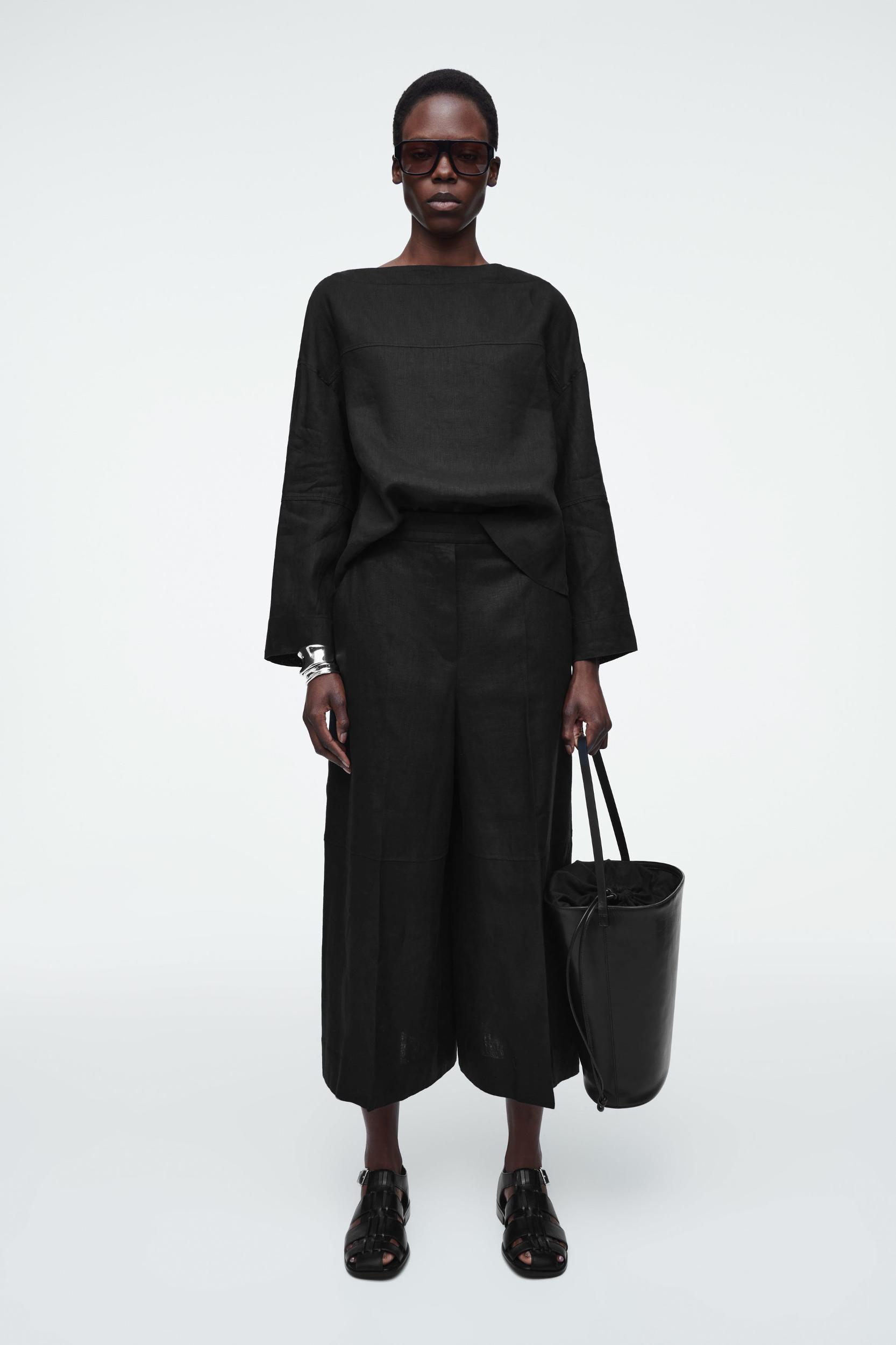 TIE-DETAIL LINEN BLOUSE Product Image