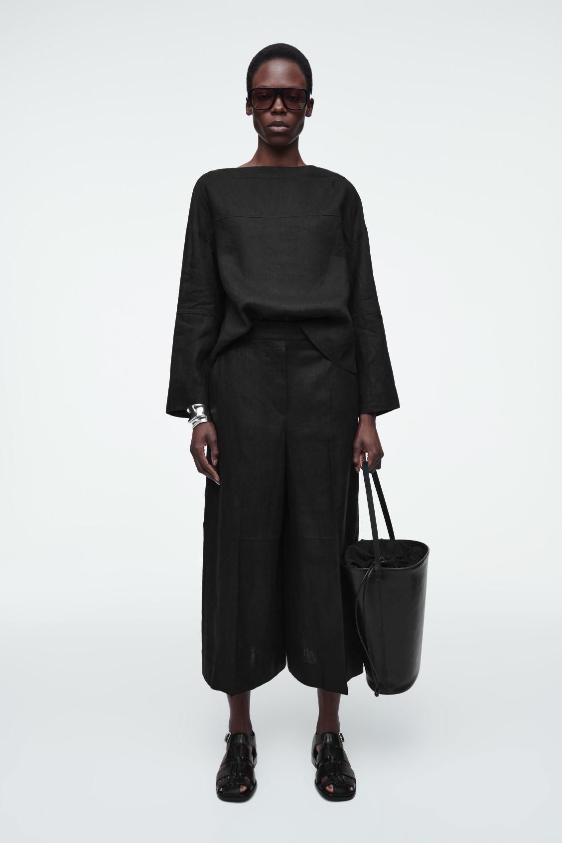 TIE-DETAIL LINEN BLOUSE Product Image