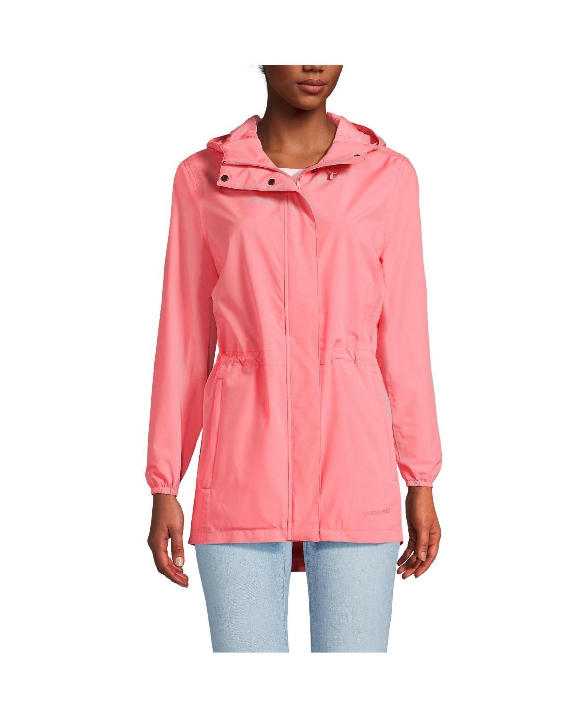 Womens Lands End Hooded Packable Raincoat Product Image