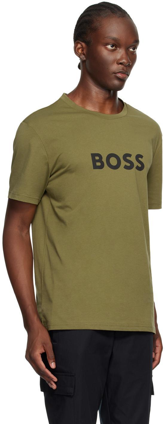 HUGO BOSS Rn Mens Center Logo T-shirt In Dark Beige 251 Product Image