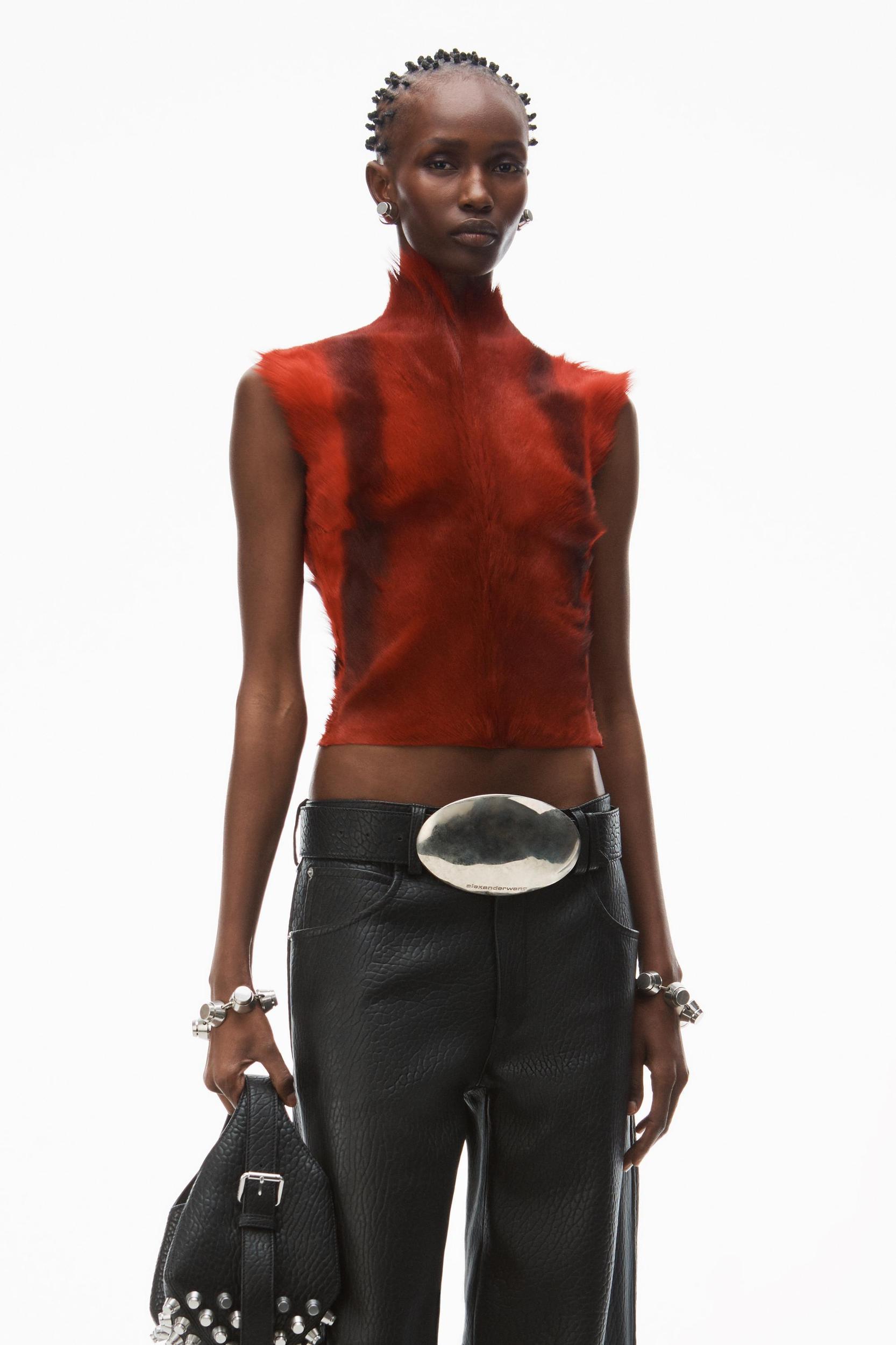 Low-rise Five-pocket Pant In Lambskin Leather Product Image