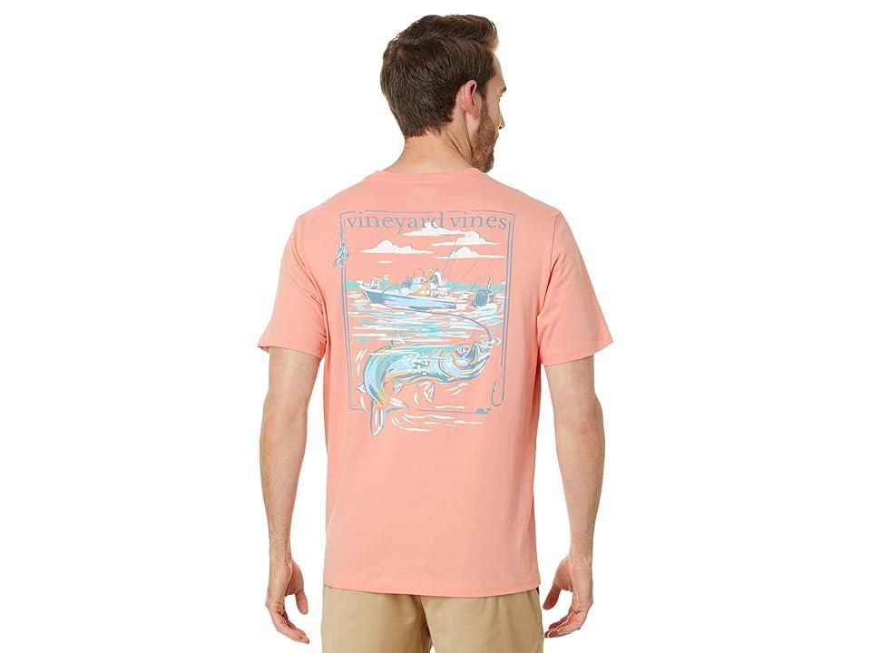 Vineyard Vines Painted Tarpon Fishing Short-Sleeve Tee (Peaches/Cream) Men's T Shirt Product Image