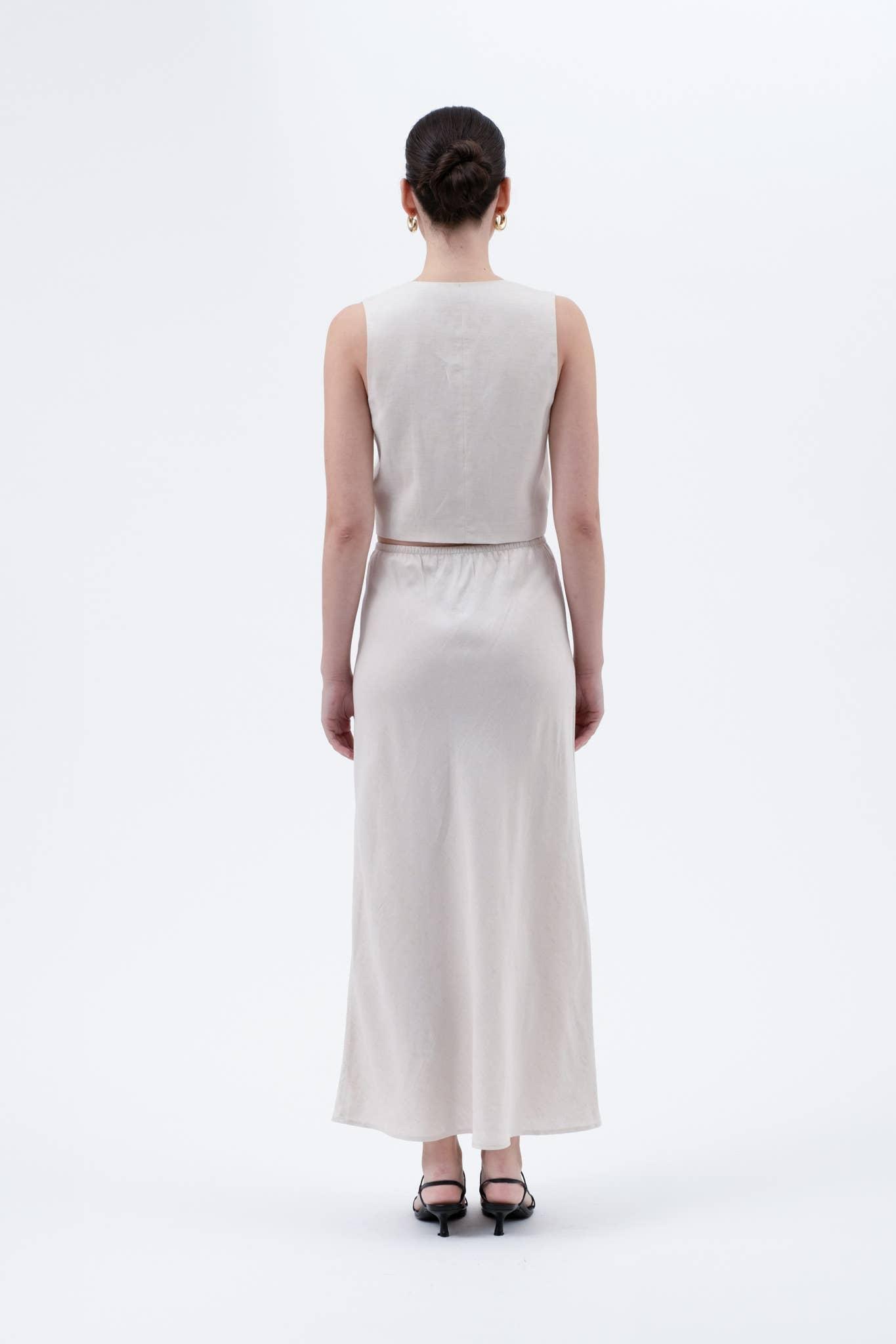 Linen Midi Skirt Product Image