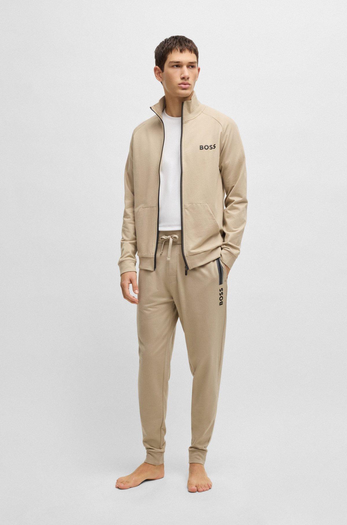 Cotton-terry zip-up jacket with logo print Product Image