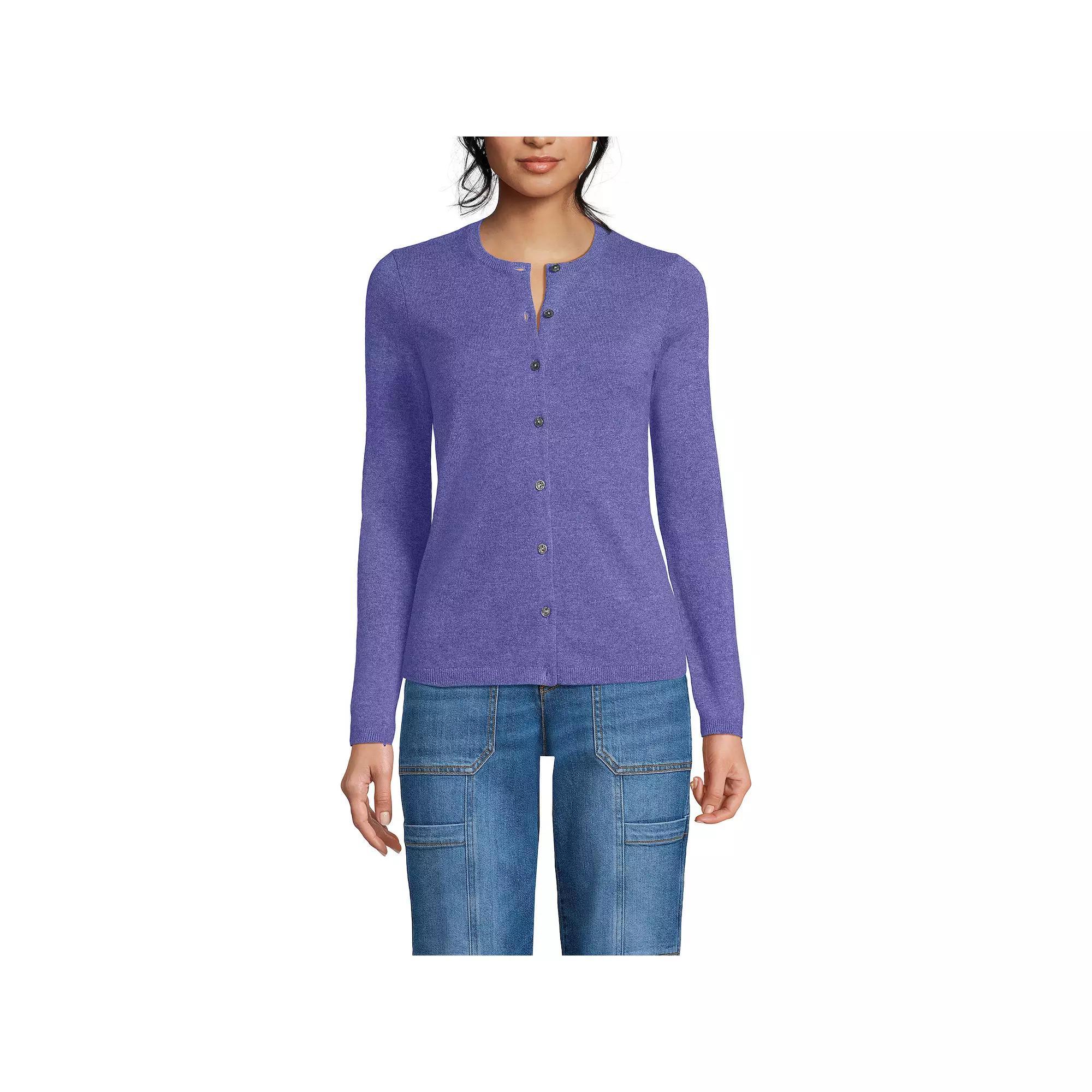 Women's Lands' End Classic Cashmere Cardigan Sweater,  Product Image
