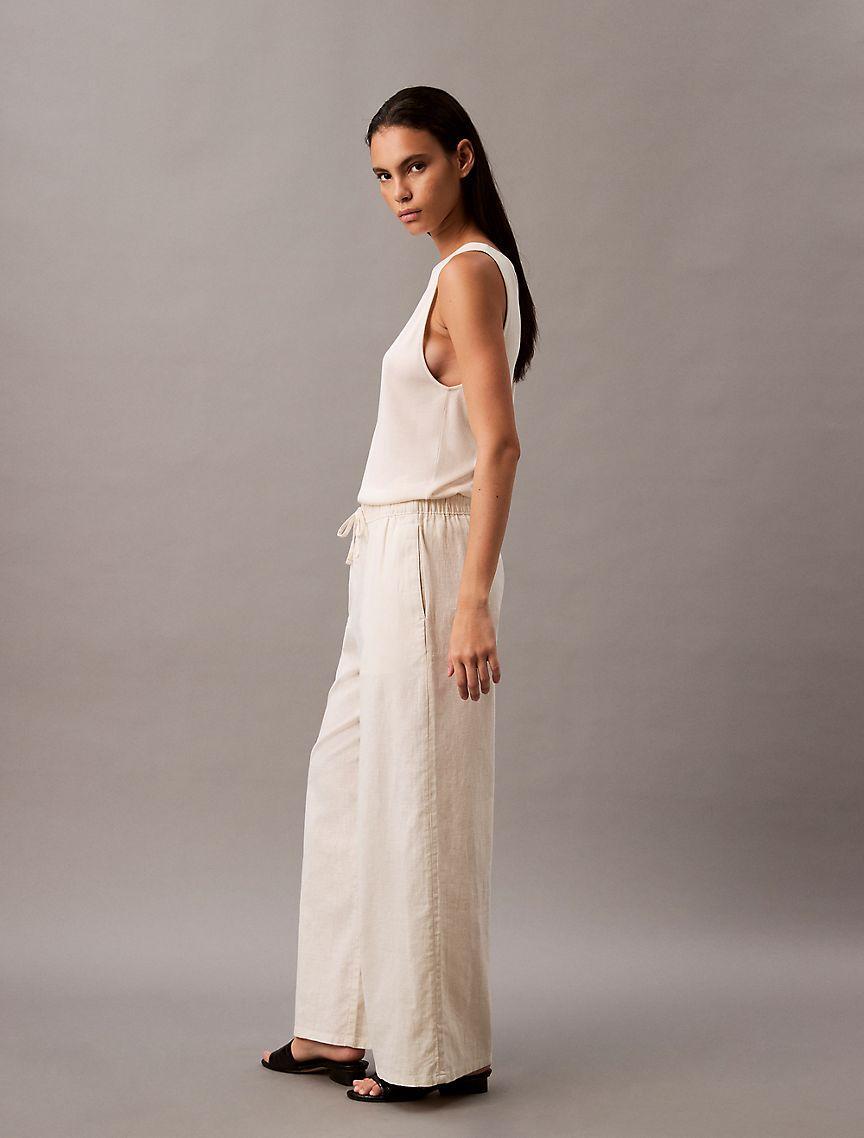 Linen Cotton Pull-On Pants Product Image