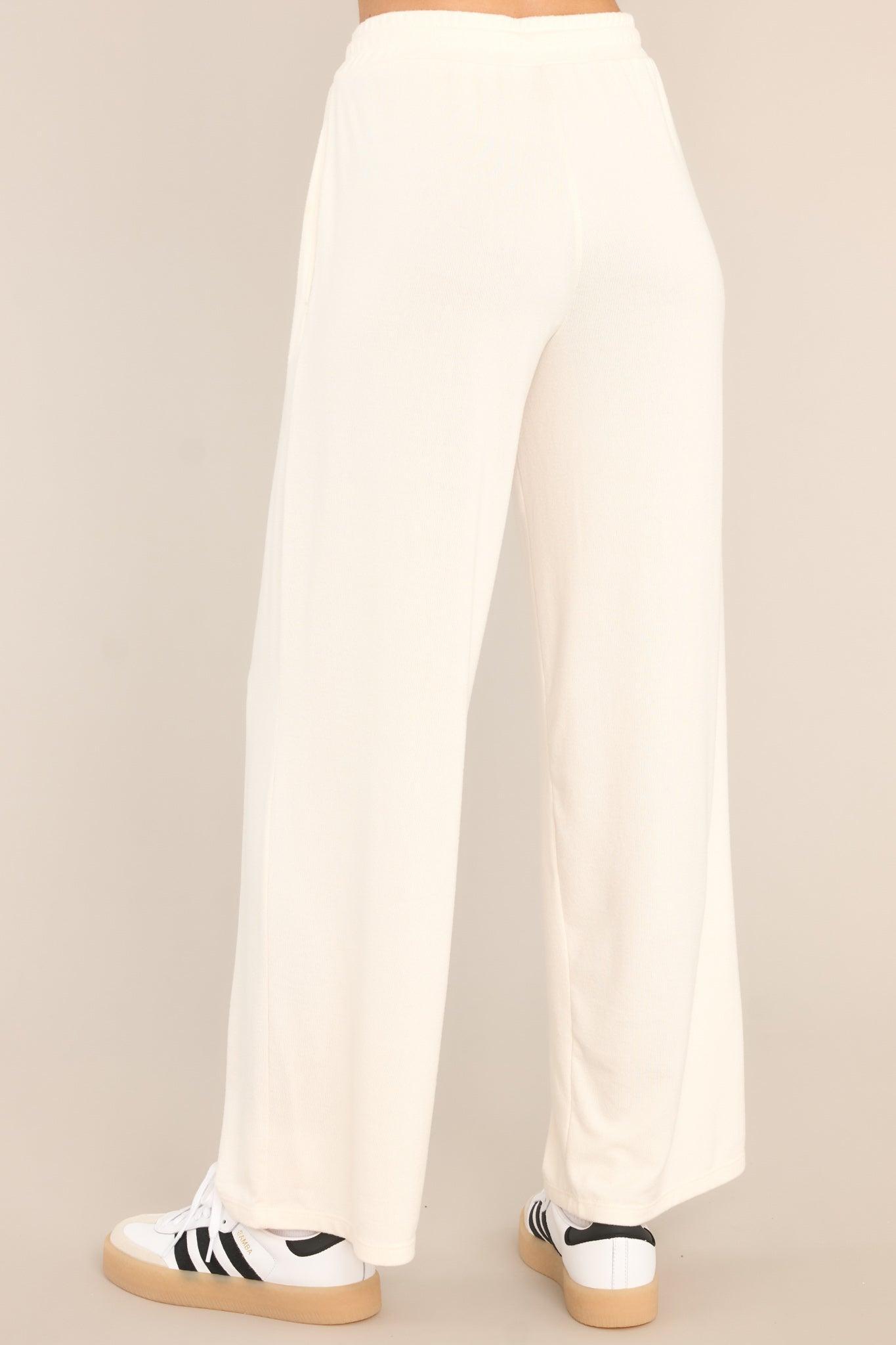 Share It With Me Pearled Ivory Lounge Pants Product Image