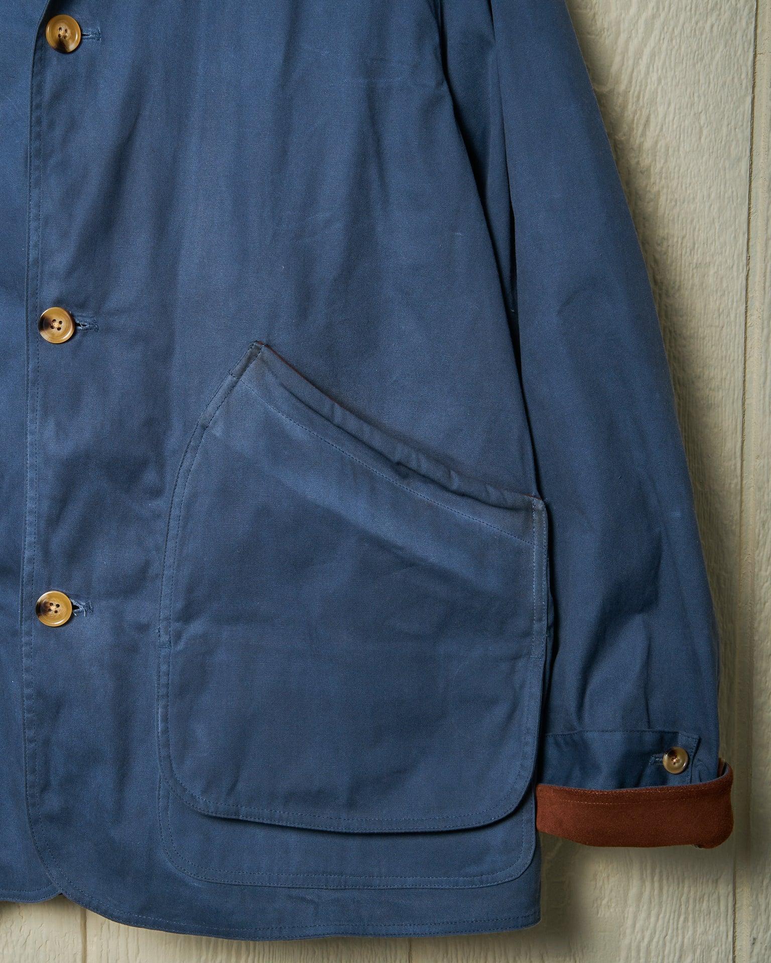 Gamekeeper Jacket in Navy Waxed Canvas Product Image