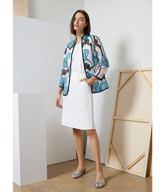 Ming Wang Solid Stretch Deco Crepe A-Line Skirt Product Image