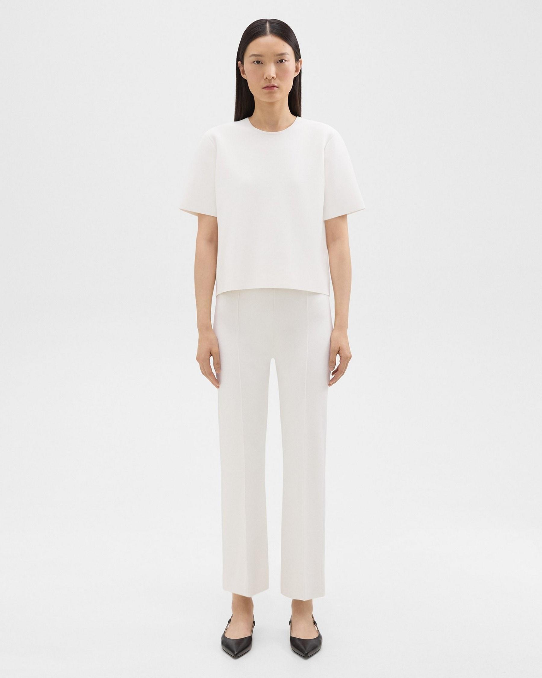 Cropped Flare Pant in Crepe Knit Product Image