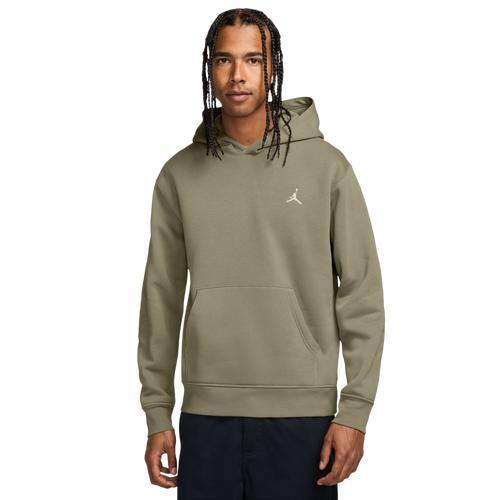 Jordan Mens Jordan Brooklyn Fleece Pullover - Mens Grey Heather/White Product Image