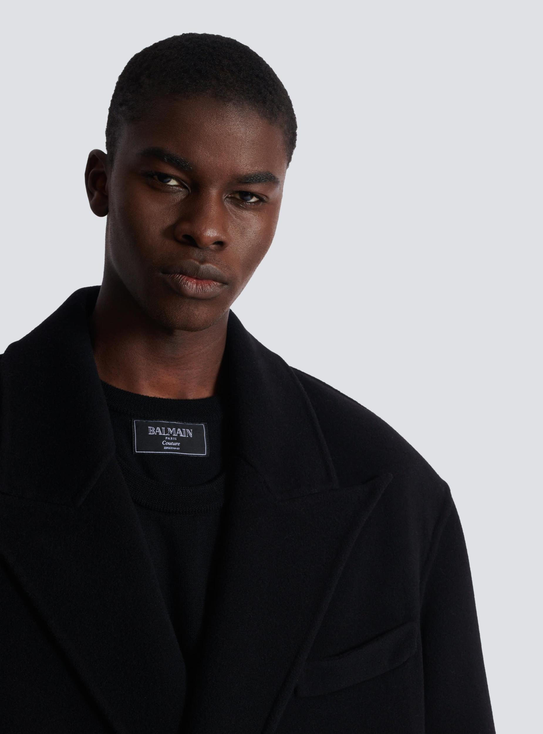 Long coat in double-faced wool Product Image