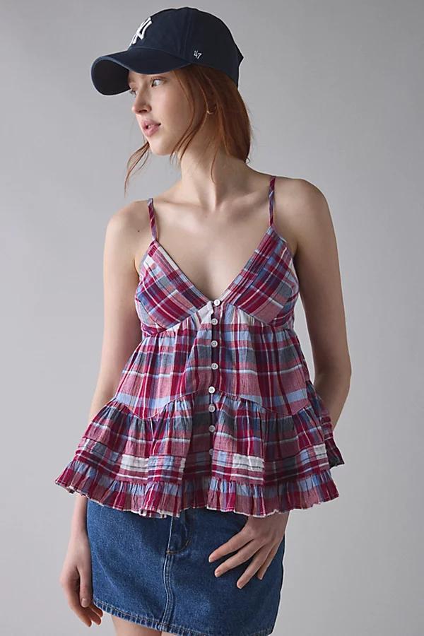 Kimchi Blue Tara Embroidered Cotton Babydoll Cami Womens at Urban Outfitters Product Image