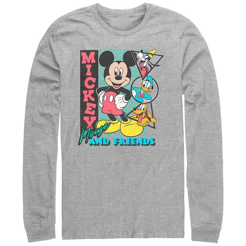 Disneys Mickey Mouse And Friends Portraits Mens Graphic Tee Athletic Grey Product Image