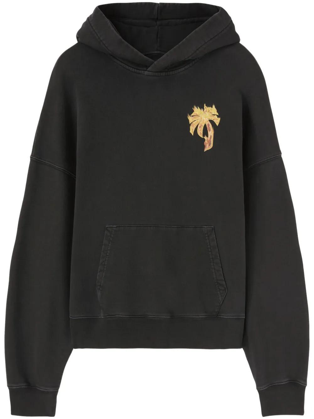 Burning Palm cotton hoodie Product Image