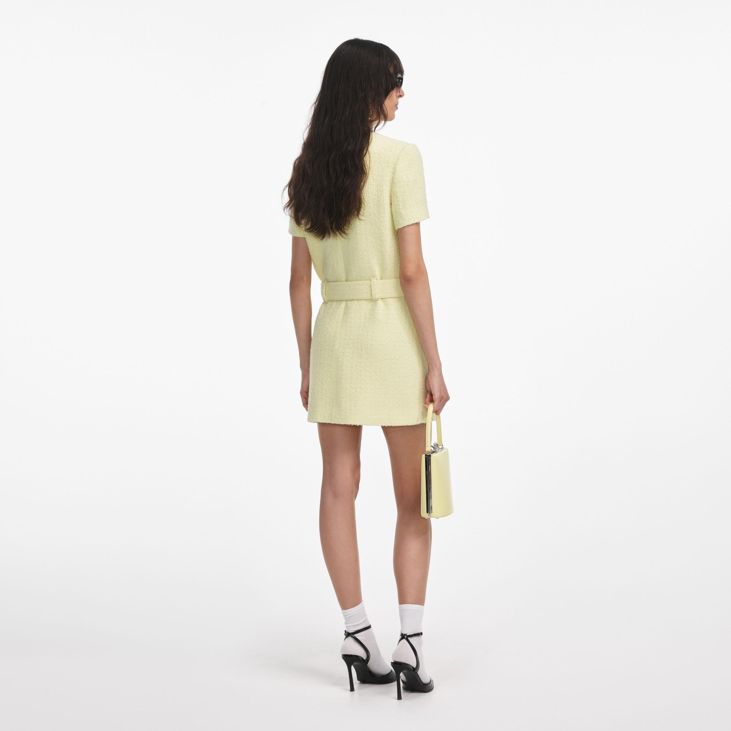 Yellow Boucle Mini Dress Product Image