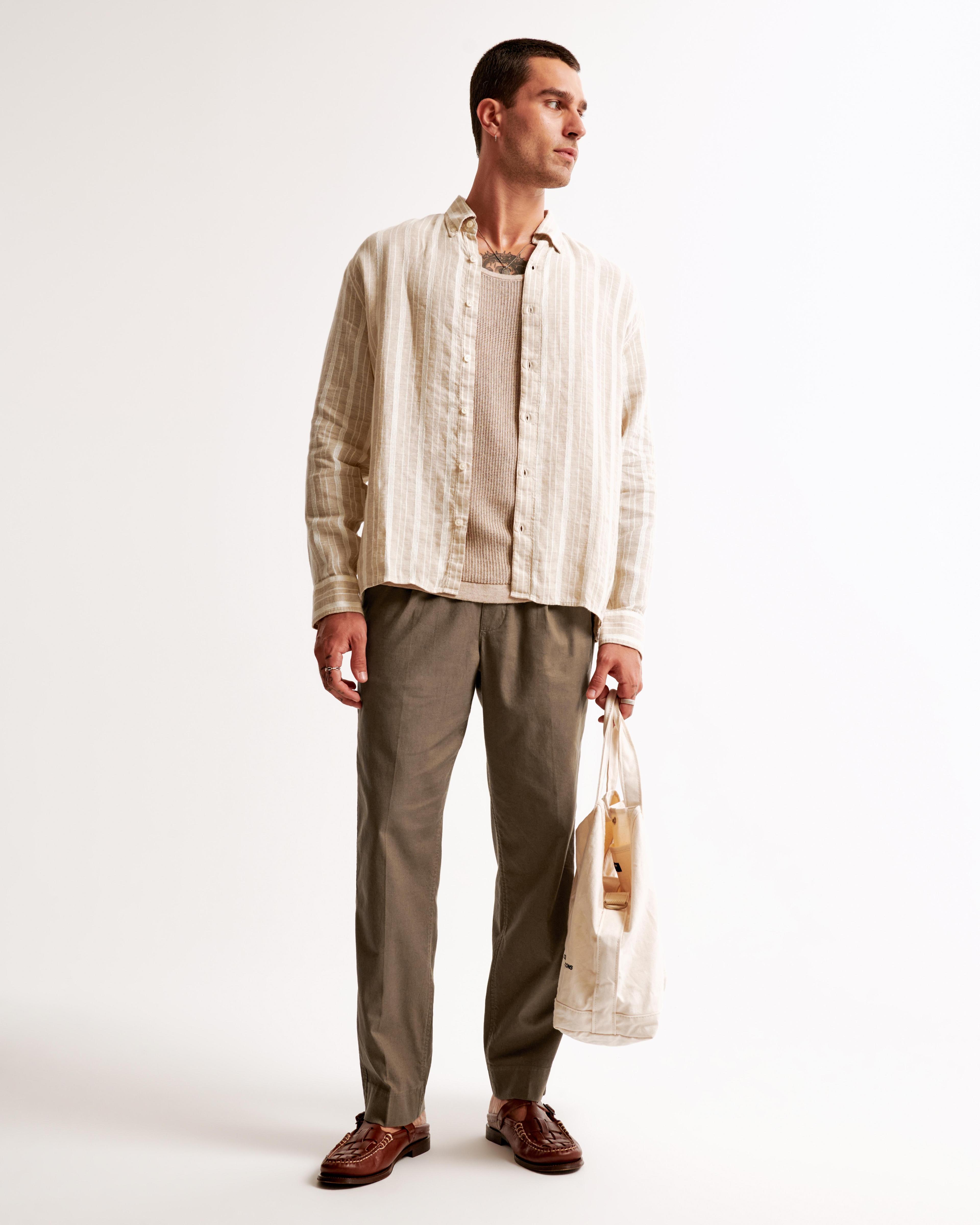 Linen-Blend Pull-On Pant Product Image