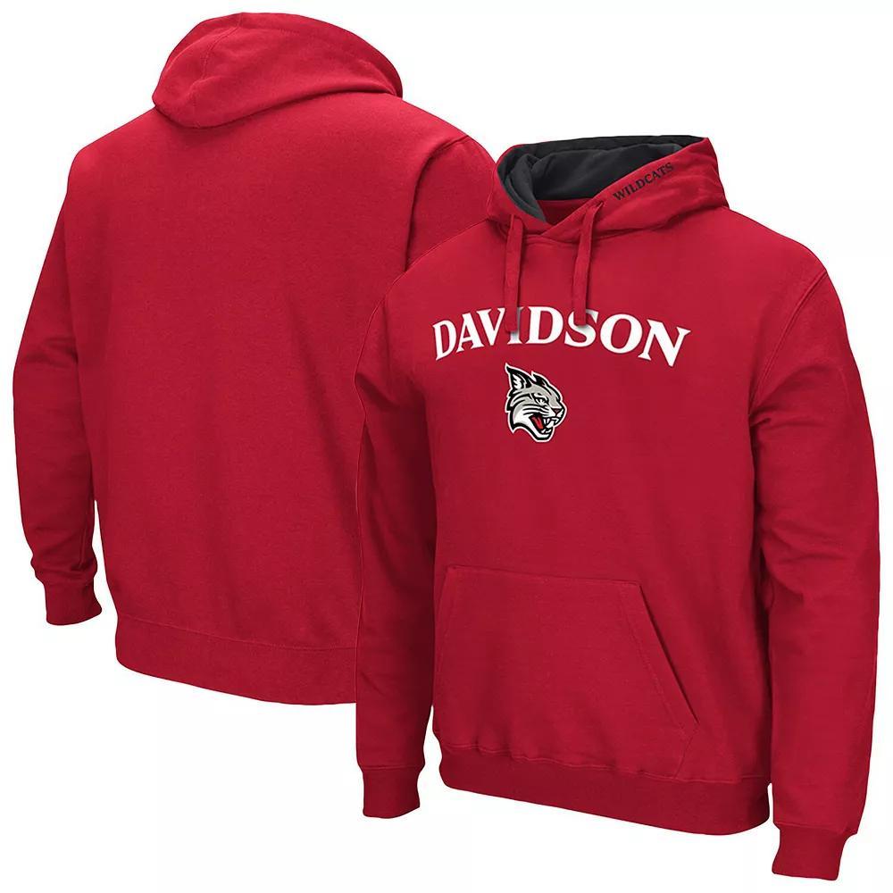 Men's Colosseum Red Davidson Wildcats Arch & Logo 3.0 Pullover Hoodie, Size: Medium, Nc2 Red Product Image
