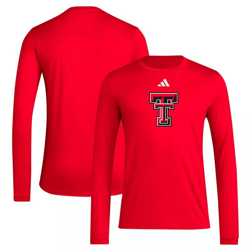 Men's adidas Red Texas Tech Red Raiders Primary Locker Logo AEROREADY Long Sleeve T-Shirt,  Product Image