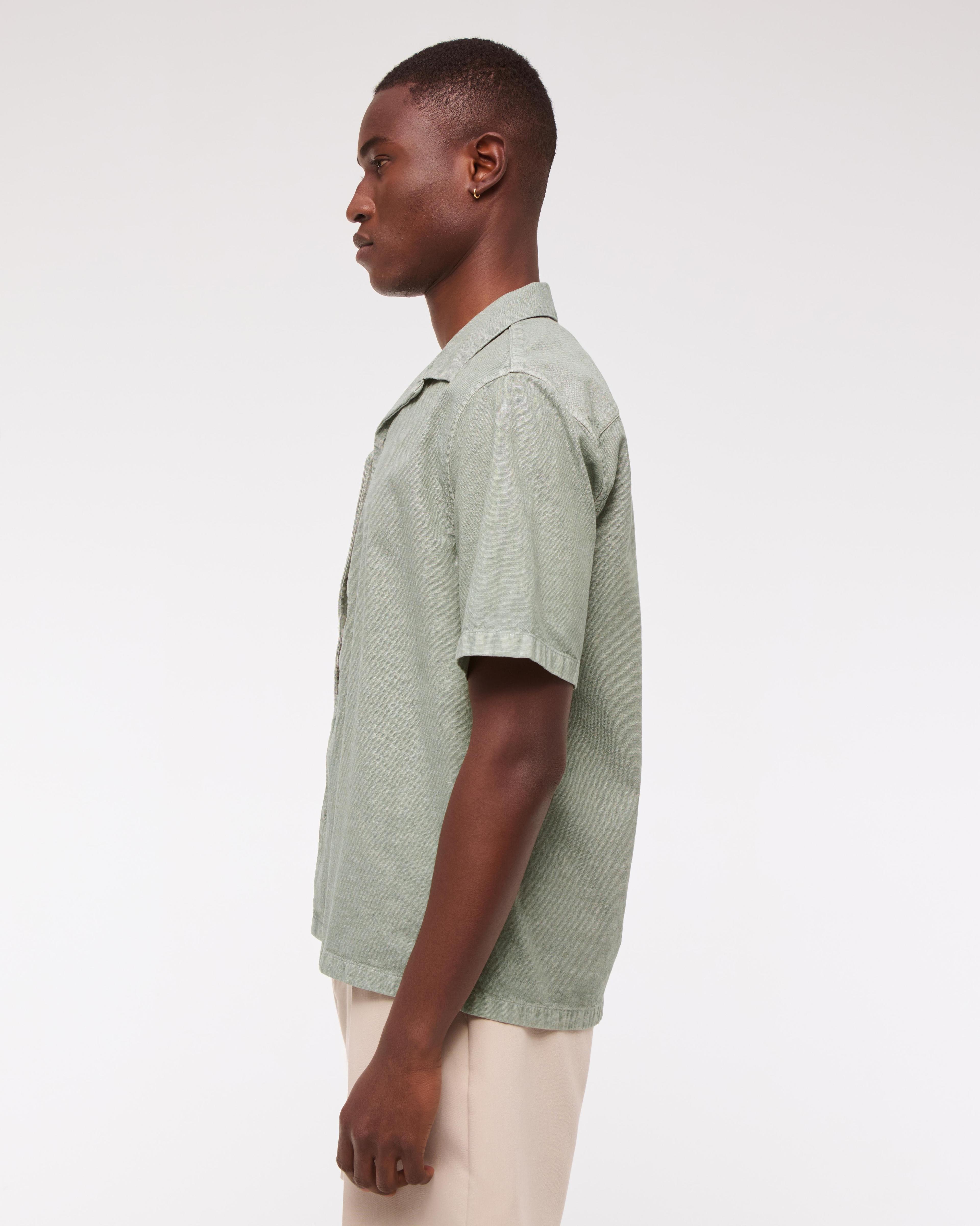 Camp Collar Summer Linen-Blend Shirt Product Image