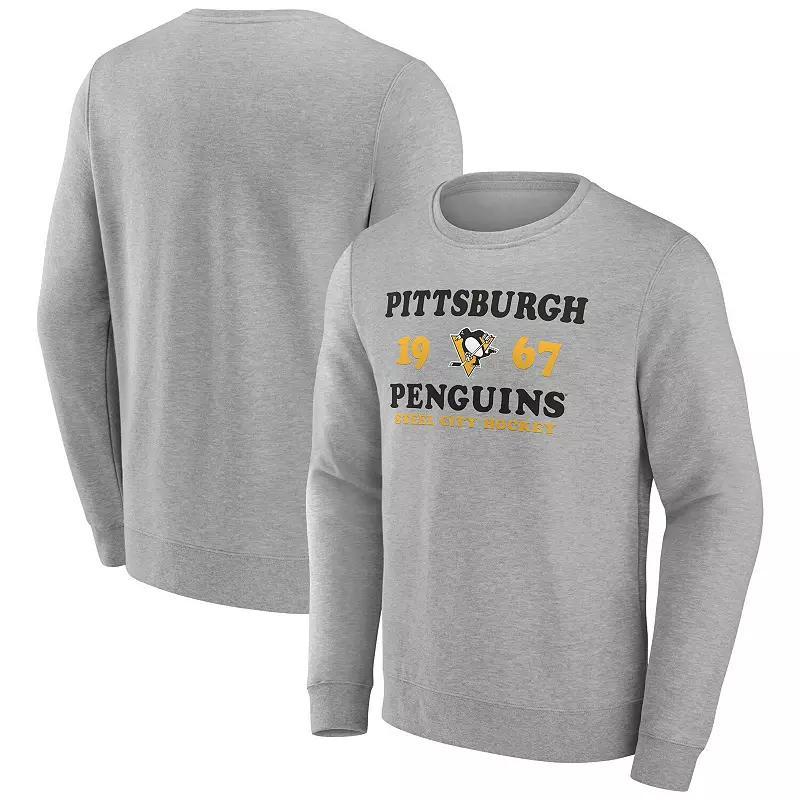 Mens Fanatics Branded Heather Charcoal Pittsburgh Penguins Fierce Competitor Pullover Sweatshirt Product Image