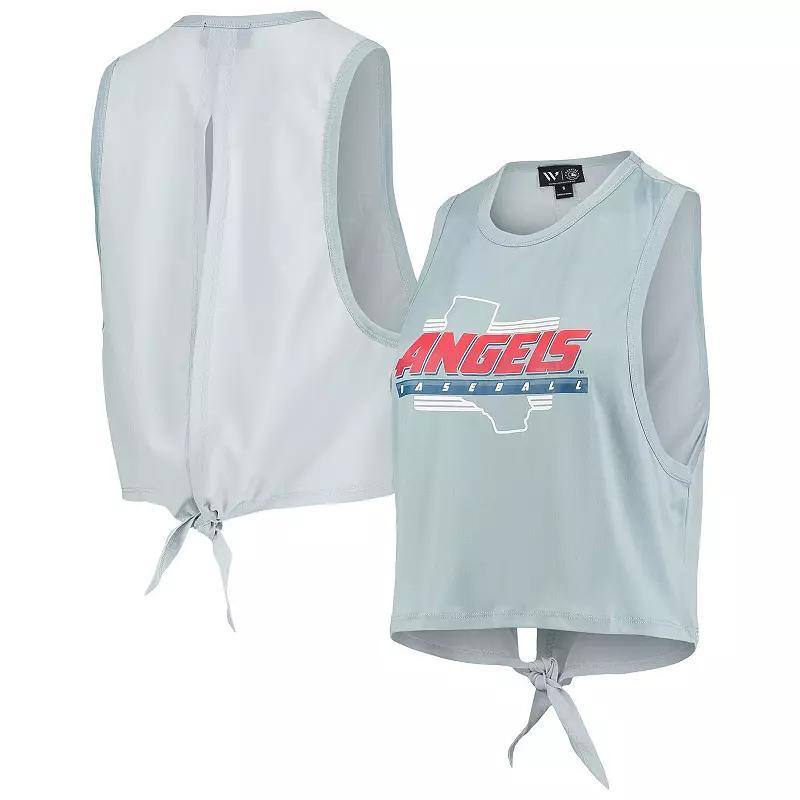Women's The Wild Collective Light Blue Los Angeles Angels Open Back Twist-Tie Tank Top,  Product Image