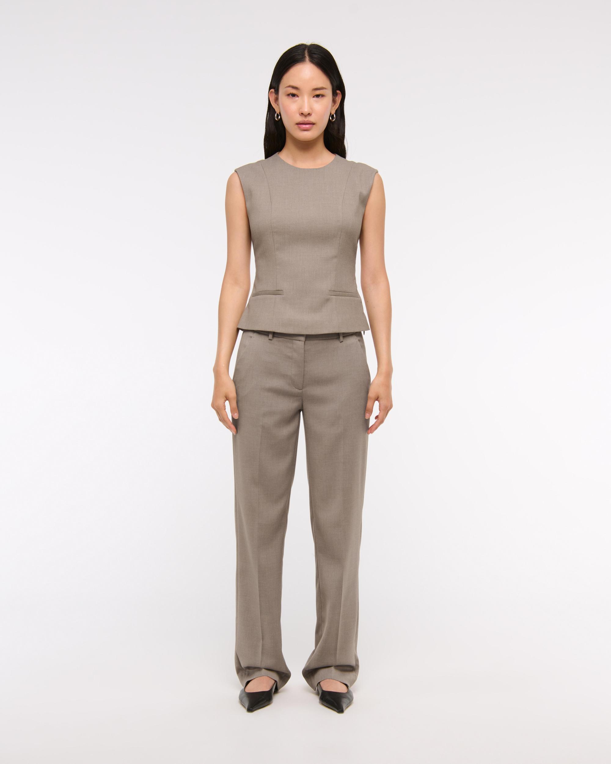 Low Rise Tailored Straight Pant Product Image