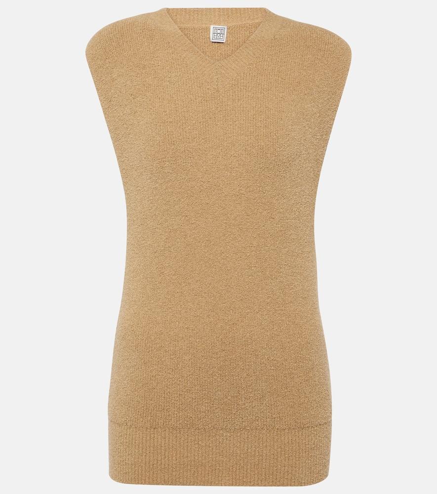 TOTÊME Cotton-blend Terry Sweater Vest In Sand Product Image