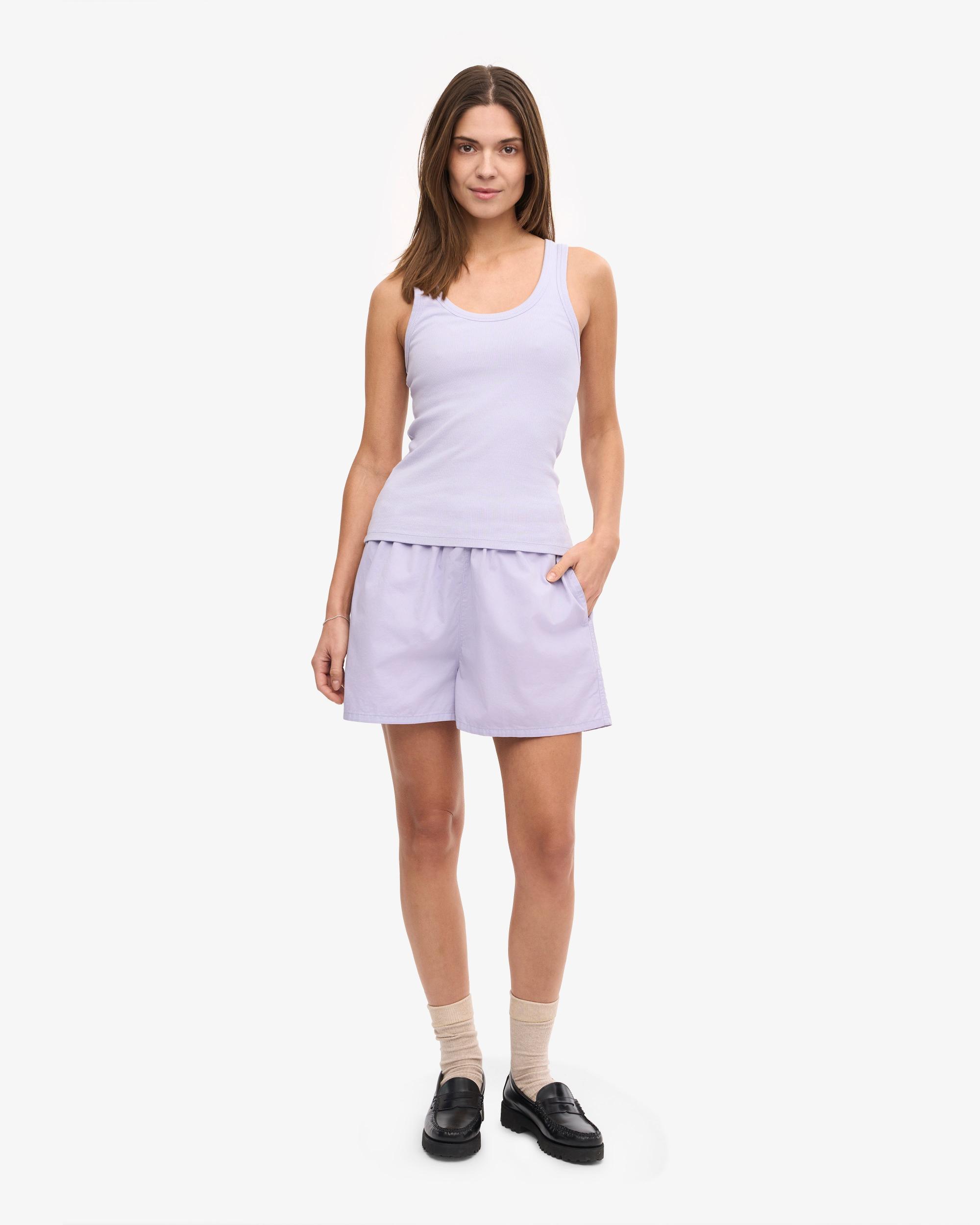 Women Organic Rib Tank Top - Soft Lavender Product Image