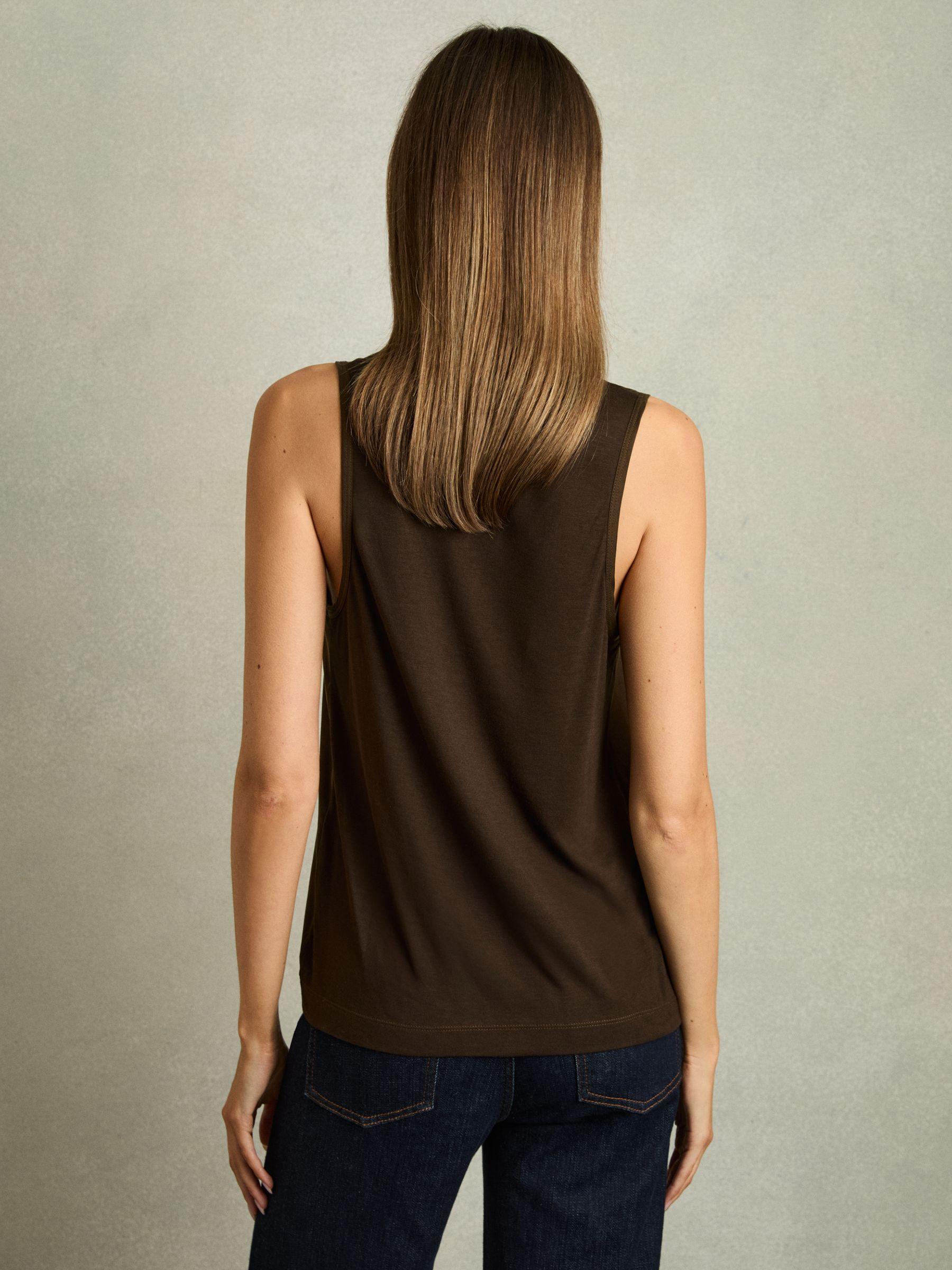 Silk Front Cami Top in Chocolate Product Image