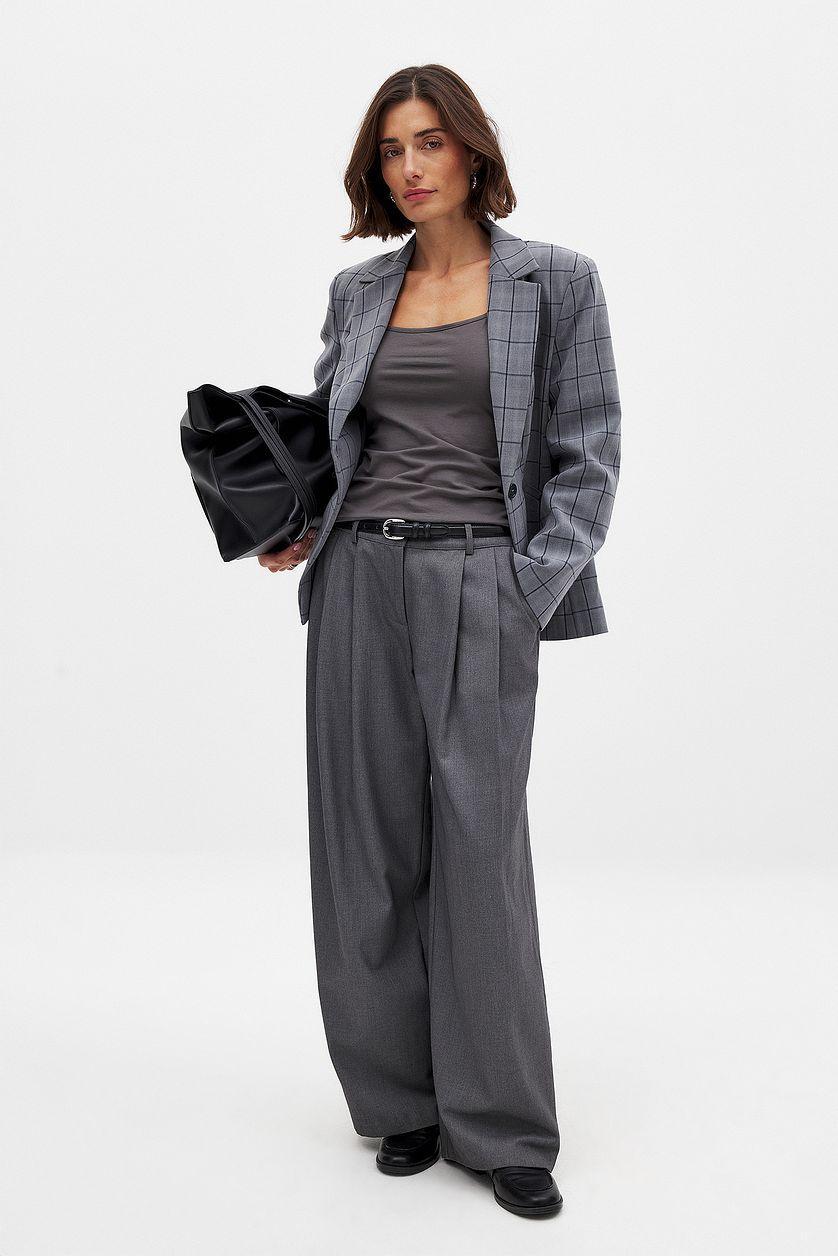 Checked Fitted Blazer Product Image