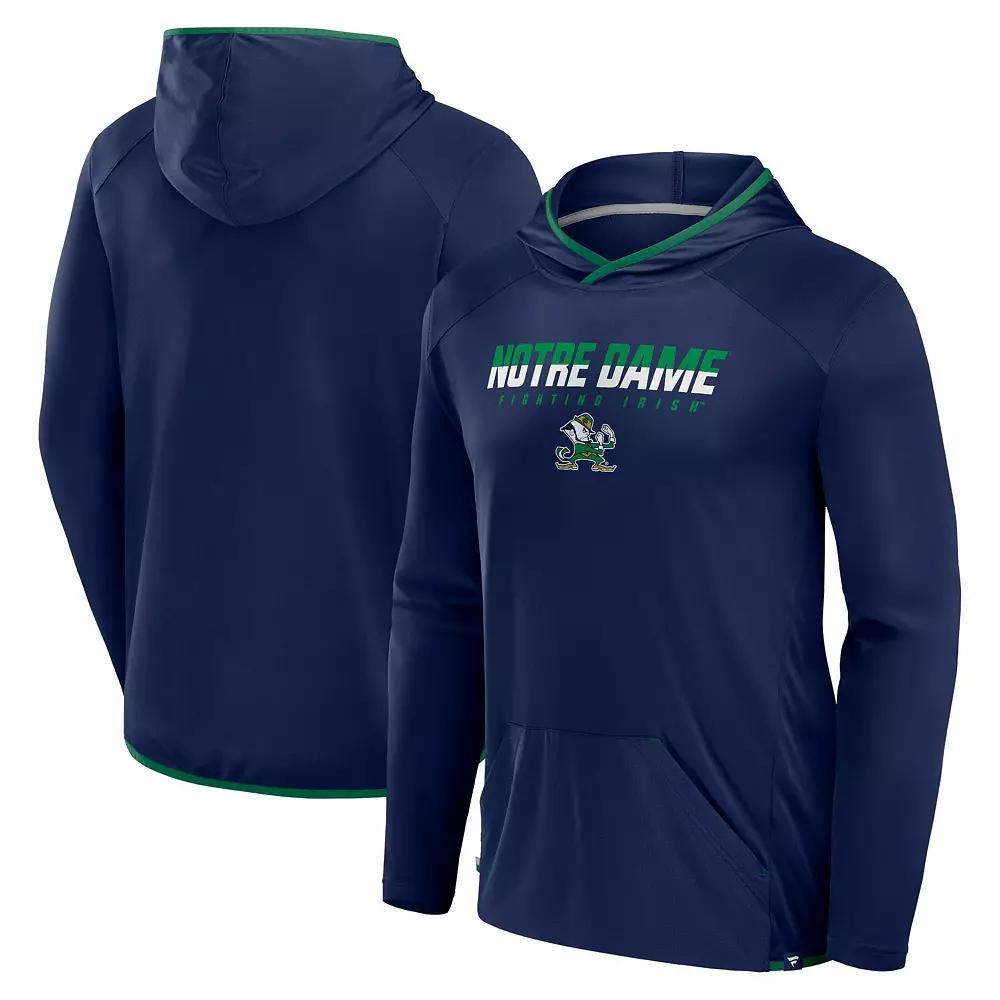 Men's Fanatics Navy/Green Notre Dame Fighting Irish Transitional Hoodie T-Shirt, Size: Small, Blue Product Image