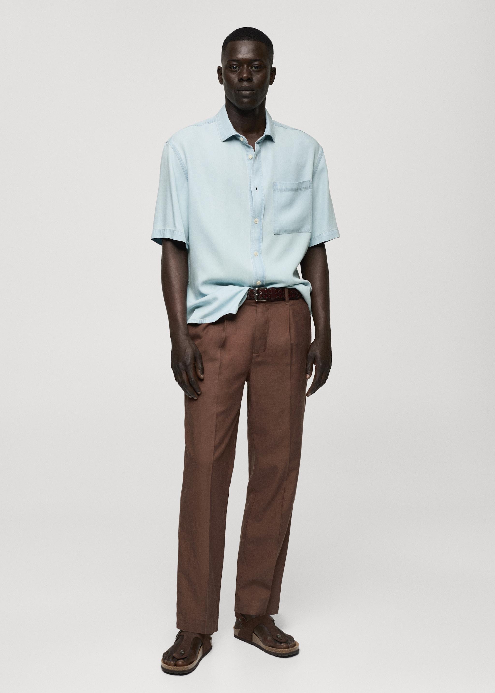 Regular-fit 100% Tencel shirt - Men | MANGO USA Product Image