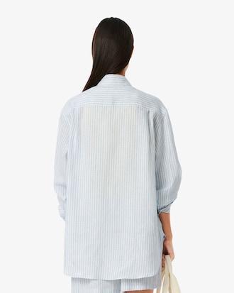 Oversized Striped Linen Shirt Product Image