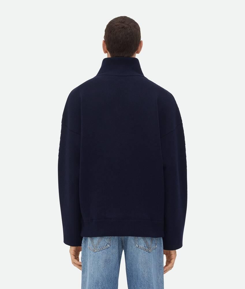 Men's Compact Wool Jumper in Navy Product Image