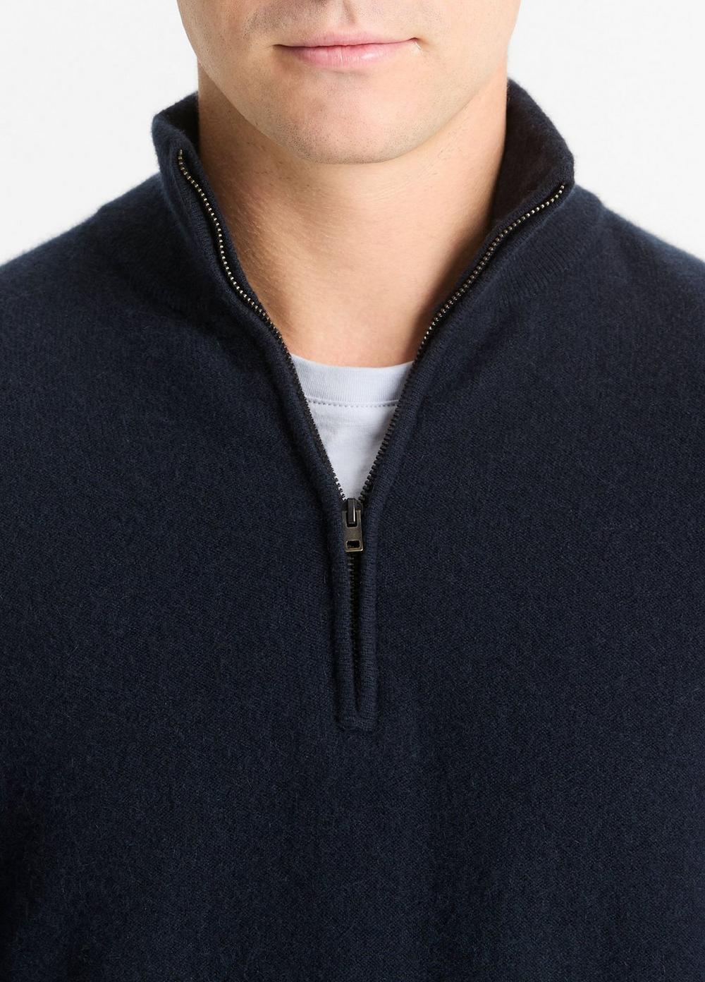 Mens Plush Cashmere Quarter-Zip Sweater, Coastal Blue, Size XS Vince Product Image