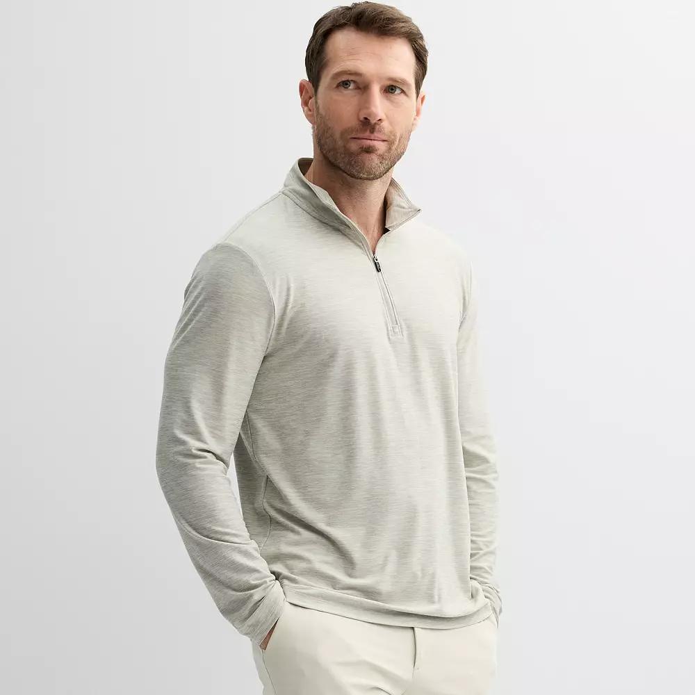 Men's FLX Luxury Soft Wander 1/4 Zip Up Pullover, Size: XXL, Beige Product Image