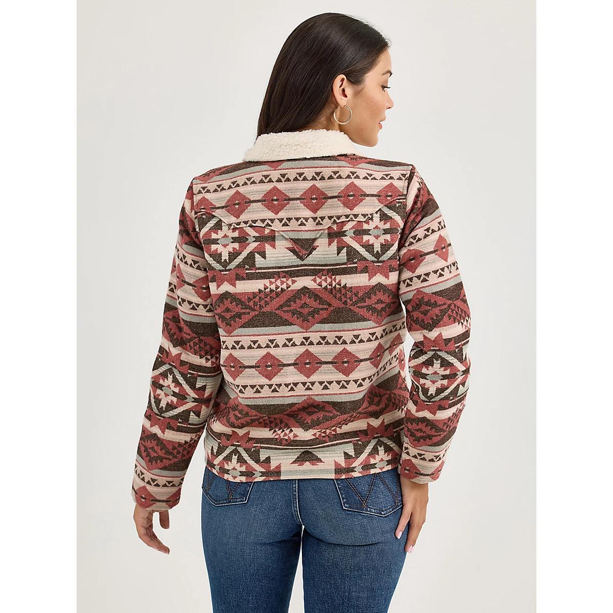 Women's Wrangler® Sherpa Lined Jacquard Barn Jacket Product Image