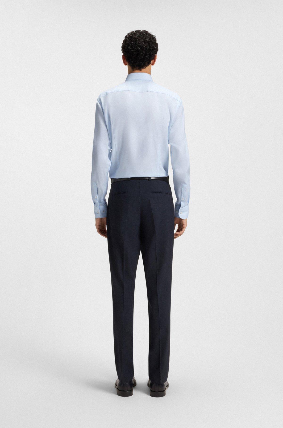 Slim-fit shirt in a structured cotton blend Product Image