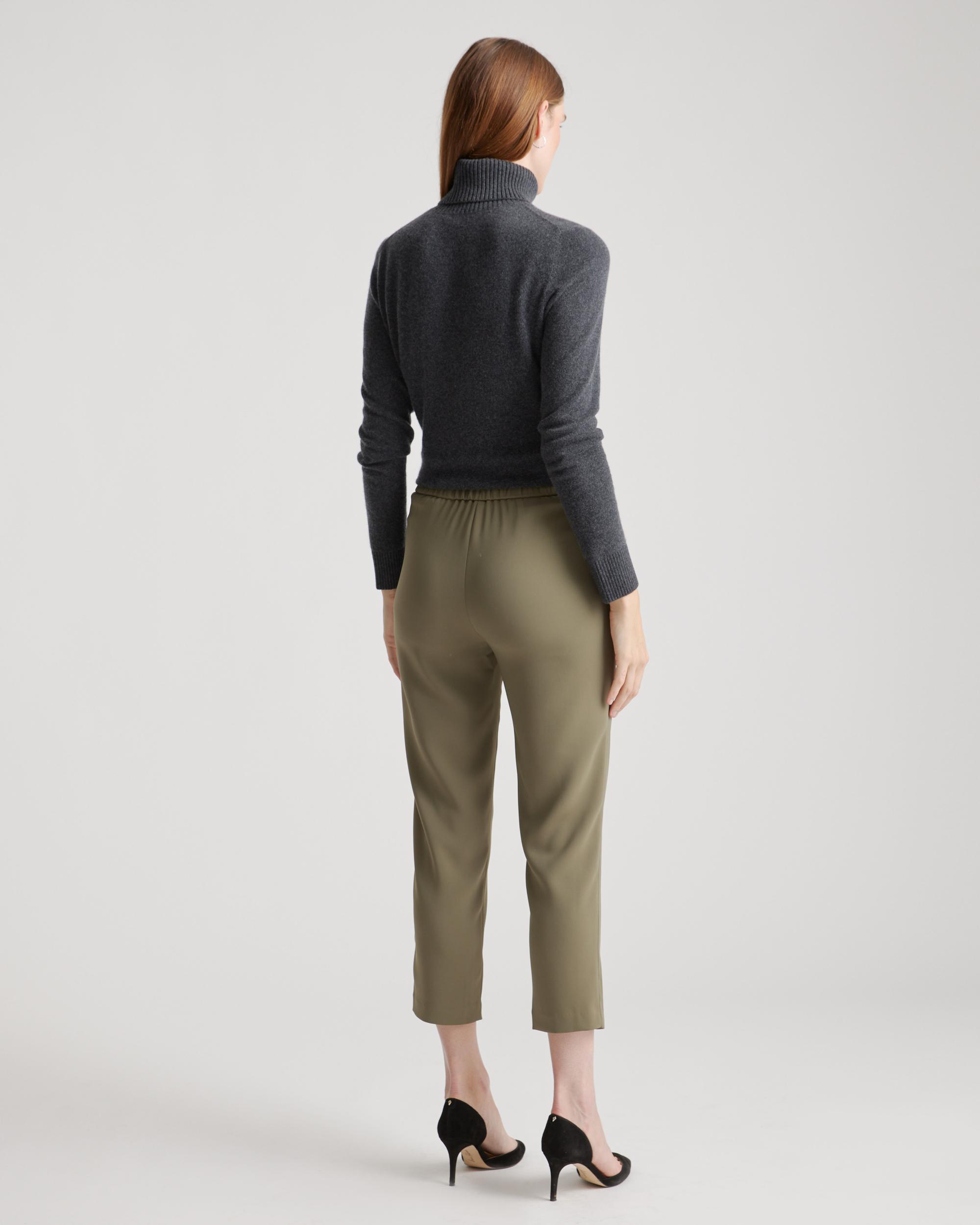 Quince | Women's Stretch Crepe Pleated Ankle Pants Recycled Polyester / Spandex Product Image