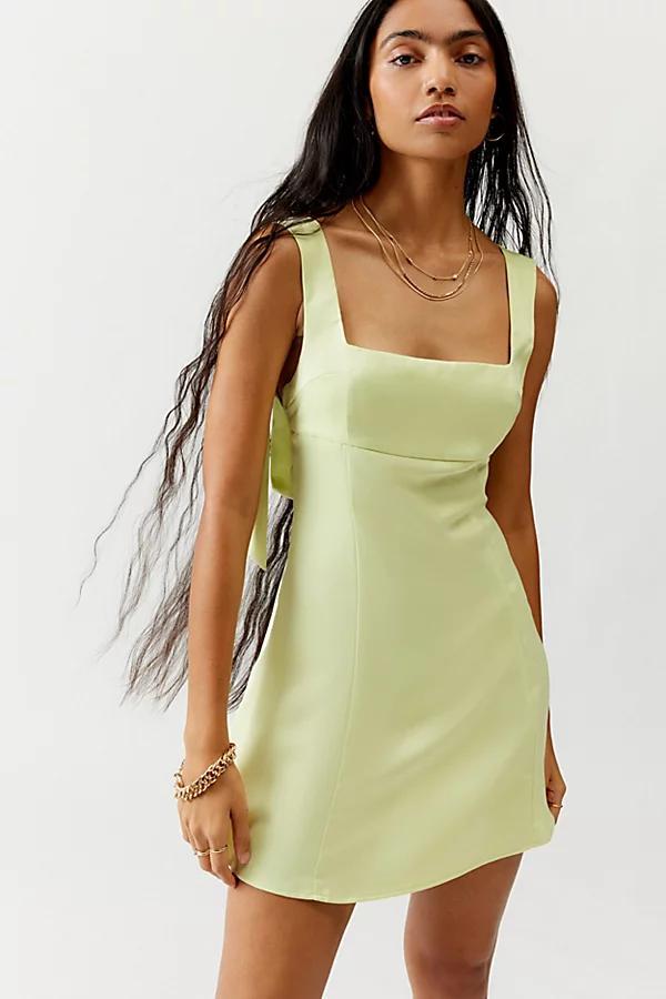 Urban Outfitters UO Bri Double Bow Satin Mini Dress Womens at Urban Outfitters Product Image