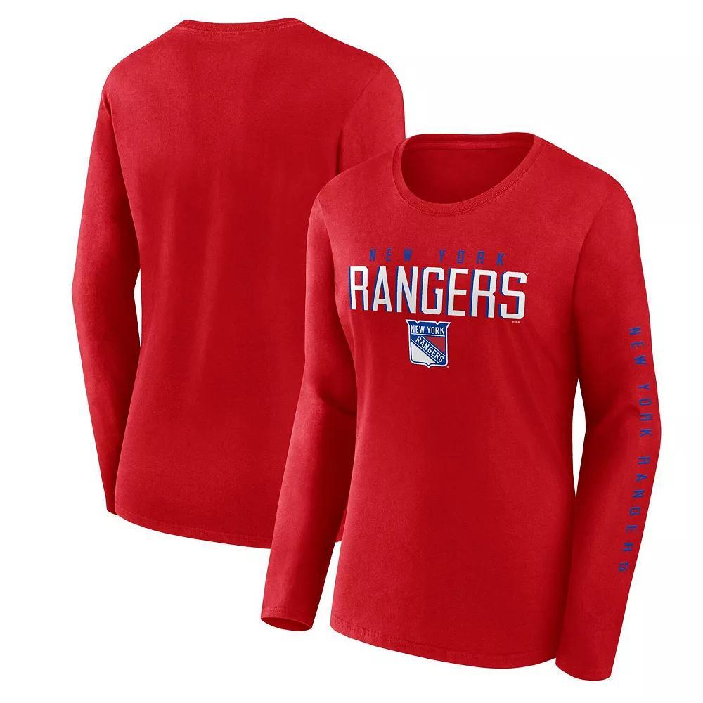 Women's Fanatics  Red New York Rangers Long Sleeve T-Shirt, Size: 2XL, Ran Red Product Image