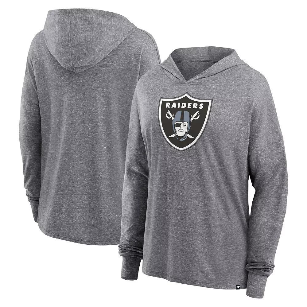 Women's Fanatics Branded Heather Gray Las Vegas Raiders Cozy Primary Pullover Hoodie,  Product Image