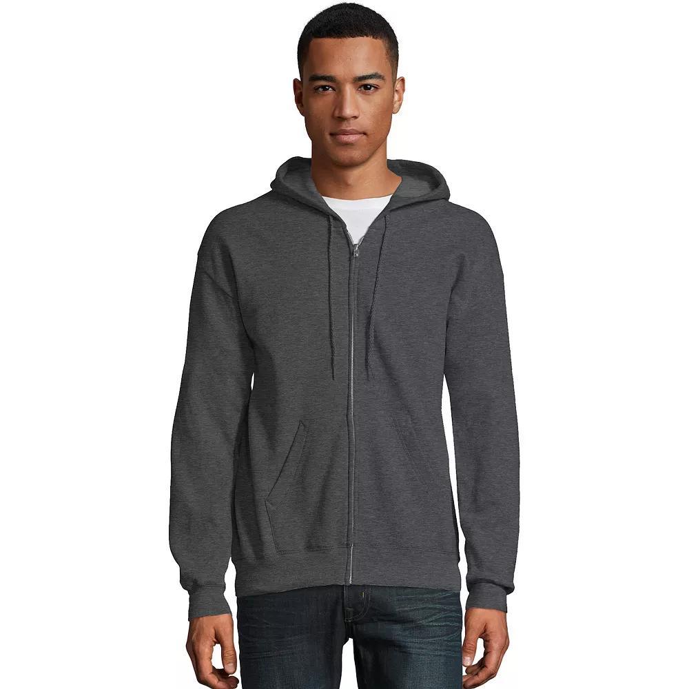 Men's Hanes® EcoSmart Fleece Full-Zip Hooded Jacket, Size: Large, Deep Forest1 Product Image