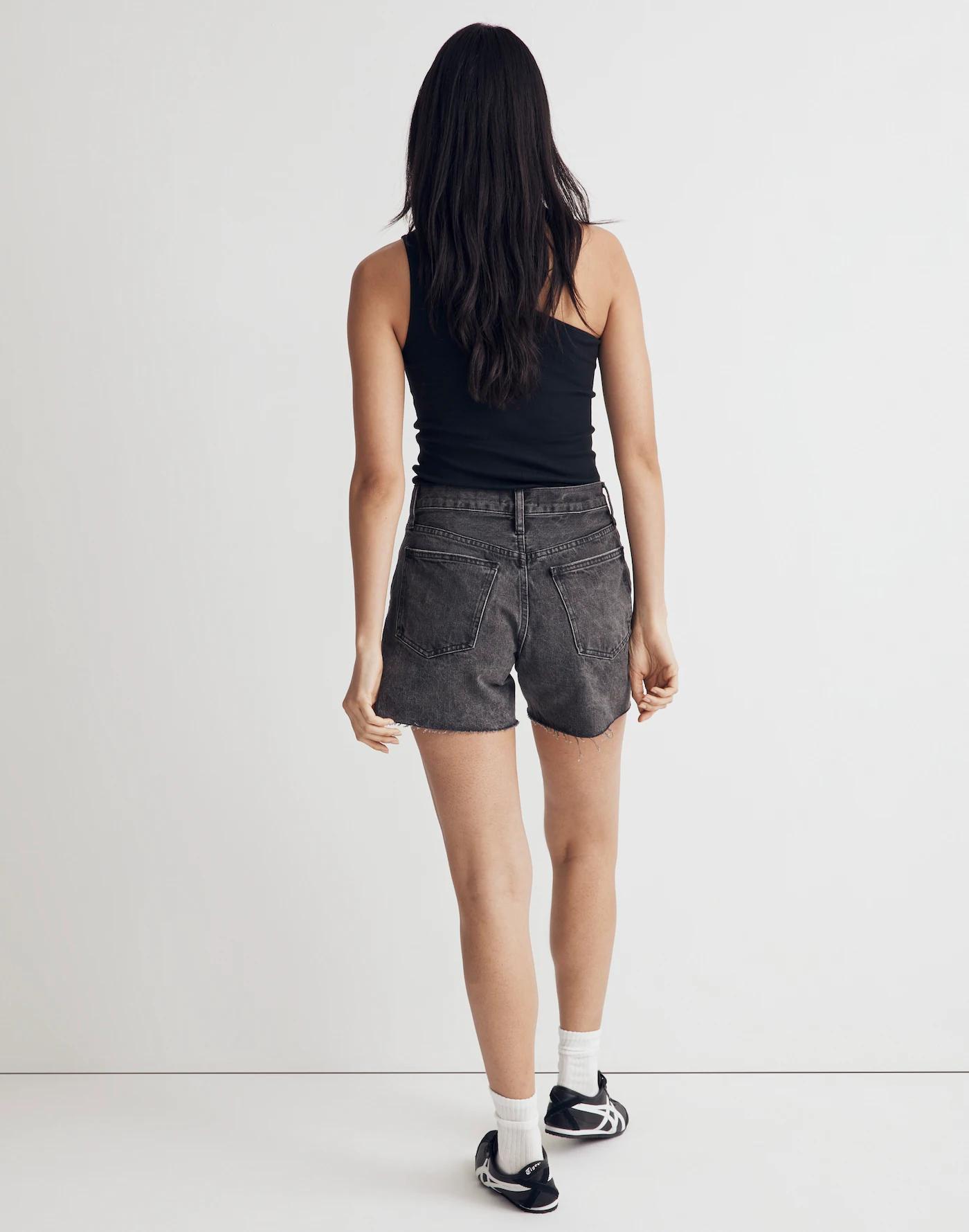 Relaxed Mid-Length Denim Shorts Product Image