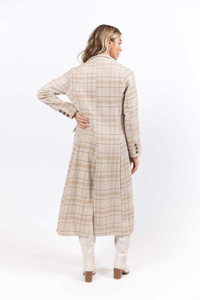 Chill Out Tan Plaid Coat SALE Product Image