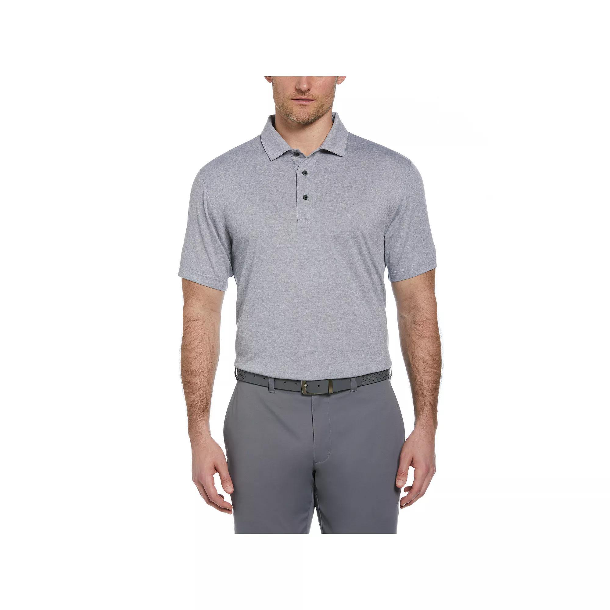 Men's Grand Slam Regular Fit Self Collar Heather Golf Polo, Size: Small, Black Grey Product Image