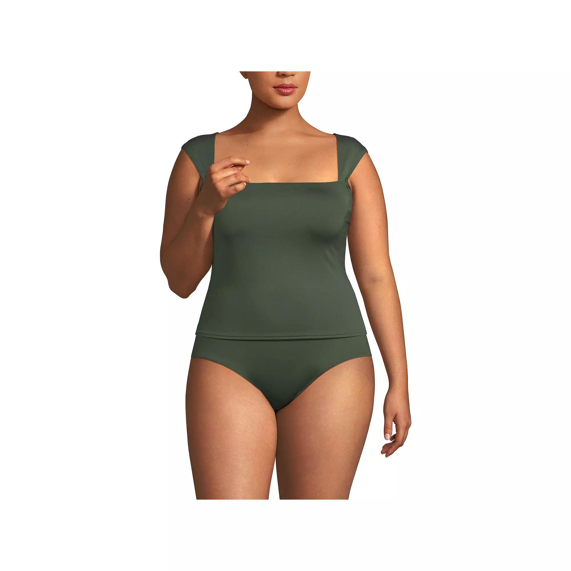 Lands' End Womens Square Neck Underwire Square Back Tankini Swimsuit Top Product Image