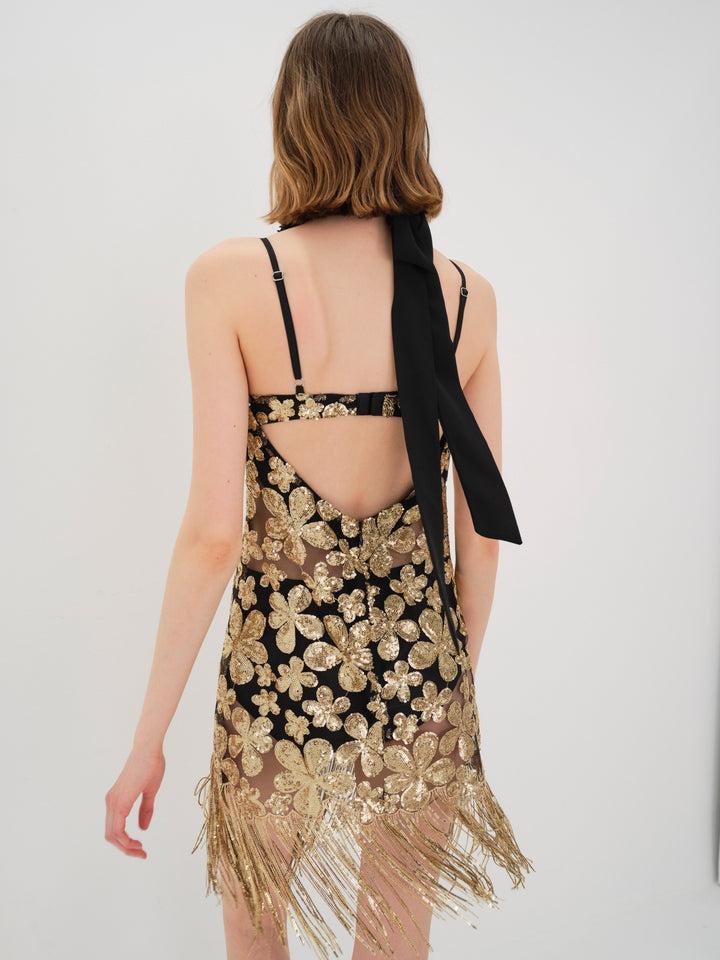 Colette Mini Dress — Gold Product Image