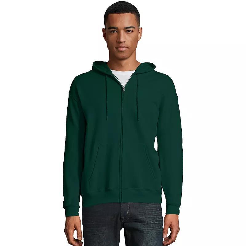 Men's Hanes® EcoSmart Fleece Full-Zip Hooded Jacket, Size: Large, Deep Forest1 Product Image